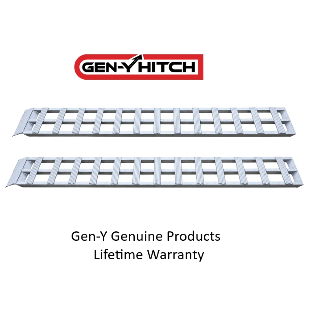 GEN-Y Hitch 78 Inch Aluminum Loading Ramps – 600 LB Capacity Each, 12" x 78", Silver