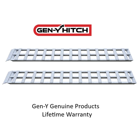 GEN-Y Hitch 78 Inch Aluminum Loading Ramps – 600 LB Capacity Each, 12" x 78", Silver