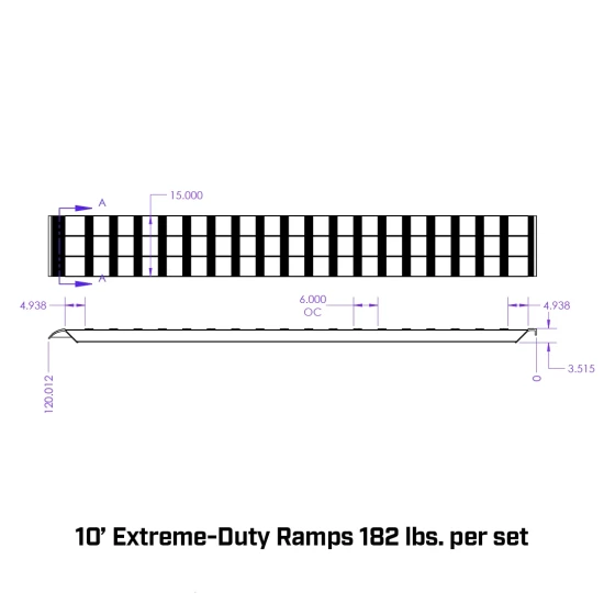 GEN-Y 10 Ft Heavy-Duty Aluminum Loading Ramps – 15" x 120" – 14,000 lb Capacity Set GEN-Y Hitch 10 Ft Extreme Duty Aluminum Loading Ramps 15x120 Set – 7000 lb Each