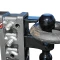 GEN-Y Mega-Duty 32K adjustable drop hitch with 2.5″ offset shank, 3″ rise, 9″ drop, dual-ball mount, silver-vein finish