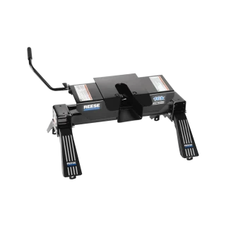 For 2007-2021 Toyota Tundra Industry Standard Semi-Custom Above Bed Rail Kit + 16K Fifth Wheel + King Pin Lock + Base Rail Lock + 10" Lube Plate + Fifth Wheel Cover + Lube (For 6-1/2' and 8 foot Bed, w/o Factory Puck System Models) By Reese