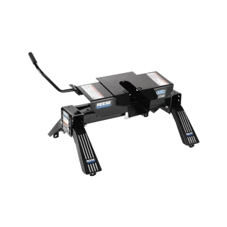 For 2007-2021 Toyota Tundra Industry Standard Semi-Custom Above Bed Rail Kit + 16K Fifth Wheel + King Pin Lock + Base Rail Lock + 10" Lube Plate + Fifth Wheel Cover + Lube (For 6-1/2' and 8 foot Bed, w/o Factory Puck System Models) By Reese