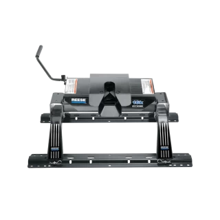 For 2007-2021 Toyota Tundra Industry Standard Semi-Custom Above Bed Rail Kit + 16K Fifth Wheel + King Pin Lock + Base Rail Lock + 10" Lube Plate + Fifth Wheel Cover + Lube (For 6-1/2' and 8 foot Bed, w/o Factory Puck System Models) By Reese