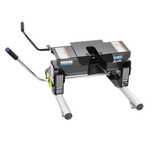 For 2020-2024 Chevrolet Silverado 1500 Custom Outboard Above Bed Rail Kit + 16K Fifth Wheel + Round Tube Slider + In-Bed Wiring + King Pin Lock + Base Rail Lock + 10" Lube Plate + Fifth Wheel Cover + Lube (For 6-1/2' or Shorter Bed, w/o Factory Puck 