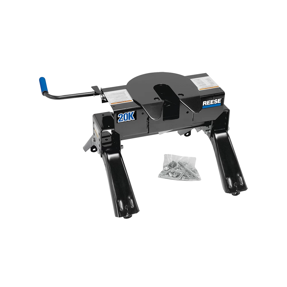 For 1999-2010 Ford F-350 Super Duty Custom Outboard Above Bed Rail Kit + 20K Fifth Wheel + In-Bed Wiring + King Pin Lock + Base Rail Lock + 10" Lube Plate + Fifth Wheel Cover + Lube (For 6-1/2' and 8 foot Bed, Except Cab & Chassis, w/o Factory Pu