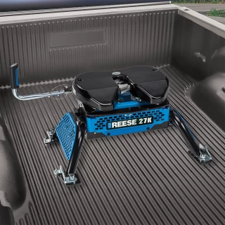 For 2016-2019 Chevrolet Silverado 3500 HD M5 Fifth Wheel Hitch + In-Bed Wiring 27K Talon Jaw Complete System For Models w/ Factory Puck System + King Pin Lock + 10" Lube Plate + Fifth Wheel Cover + Lube (For w/Factory or Reese Elite Puck System Model