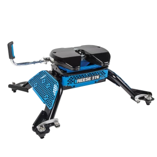 For 2014-2024 RAM 2500 M5 Fifth Wheel Hitch + In-Bed Wiring 27K Talon Jaw Complete System For Models w/ Factory Puck System + King Pin Lock + 10" Lube Plate + Fifth Wheel Cover + Lube (For w/Factory or Reese Elite Puck System Models) By Reese For 2014-2024 RAM 2500 M5 Fifth Wheel Hitch + In-Bed Wiring 27K Talon Jaw Complete System For Models w/ Factory Puck System + King Pin Lock + 10" Lube Plate + Fifth Wheel Cover + Lube (For w/Factory or Reese Elite Puck System Models) By Reese