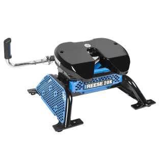 For 2011-2019 Chevrolet Silverado 2500 HD Custom Industry Standard Above Bed Rail Kit + Reese M5 20K Fifth Wheel + King Pin Lock + Base Rail Lock + 10" Lube Plate + Fifth Wheel Cover + Lube (For 6-1/2' and 8 foot Bed, Except w/OEM HD Towing Prep Pack