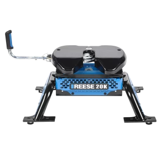 For 2011-2019 Chevrolet Silverado 2500 HD Custom Industry Standard Above Bed Rail Kit + Reese M5 20K Fifth Wheel + King Pin Lock + Base Rail Lock + 10" Lube Plate + Fifth Wheel Cover + Lube (For 6-1/2' and 8 foot Bed, Except w/OEM HD Towing Prep Pack