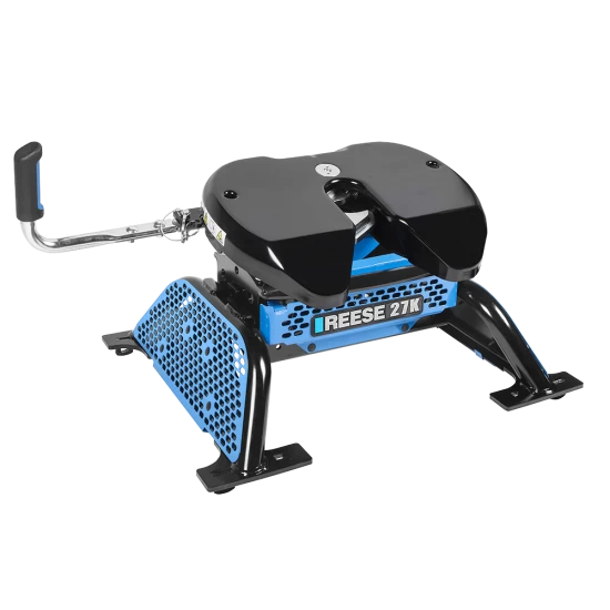 For 2020-2024 Chevrolet Silverado 1500 Custom Outboard Above Bed Rail Kit + Reese M5 27K Fifth Wheel + In-Bed Wiring + King Pin Lock (For 5'8 or Shorter Bed (Sidewinder Required), w/o Factory Puck System Models) By Reese