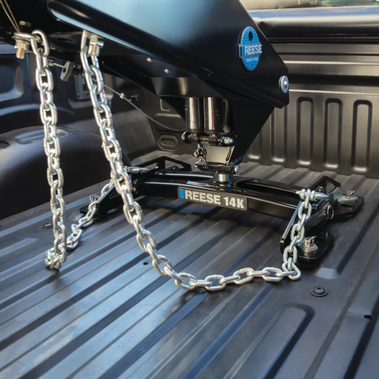 For 2015-2023 Ford F-150 Custom Reese Max Duty Underbed Rail Kit Power Puck System + 14K Gooseneck + Fifth Wheel (For All Styles, w/o Factory Puck System Models) By Reese