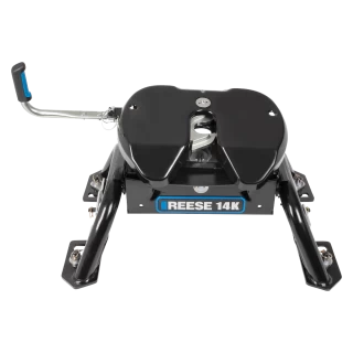 For 2020-2024 GMC Sierra 1500 Custom Reese Max Duty Underbed Rail Kit Power Puck System + 14K Fifth Wheel + In Bed Wiring + King Pin Lock + 10" Lube Plate + Fifth Wheel Cover + Lube (For All Styles, w/o Factory Puck System Models) By Reese