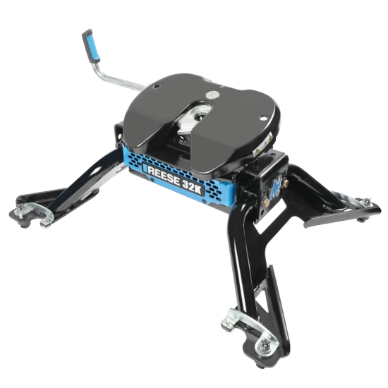 For 2015-2024 RAM 3500 M5 Fifth Wheel Hitch + In-Bed Wiring 32K Talon Jaw Complete System For Models w/ Factory Puck System + King Pin Lock + 10" Lube Plate + Fifth Wheel Cover + Lube (For w/Factory or Reese Elite Puck System Models) By Reese