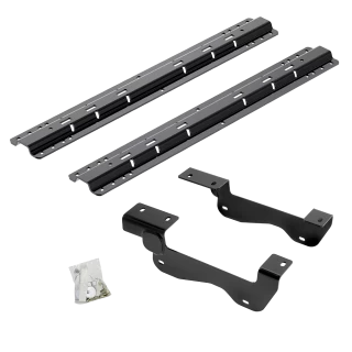 For 2015-2020 Ford F-150 Custom Industry Standard Above Bed Rail Kit + 16K Fifth Wheel + In-Bed Wiring + King Pin Lock + Base Rail Lock + 10" Lube Plate + Fifth Wheel Cover + Lube (For 6-1/2' and 8 foot Bed, Except Raptor, w/o Factory Puck System Mod