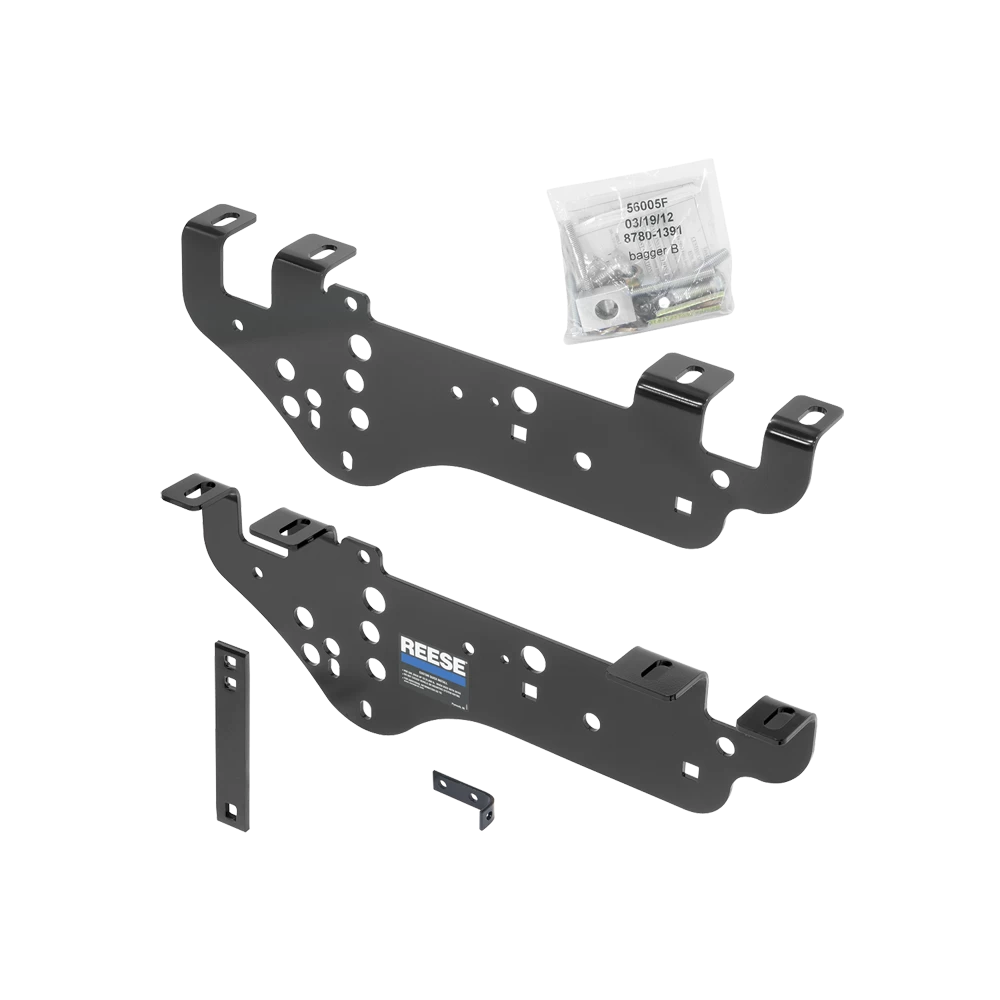 For 1999-2010 Ford F-350 Super Duty Custom Outboard Above Bed Rail Kit + 20K Fifth Wheel + In-Bed Wiring + King Pin Lock + Base Rail Lock + 10" Lube Plate + Fifth Wheel Cover + Lube (For 6-1/2' and 8 foot Bed, Except Cab & Chassis, w/o Factory Pu