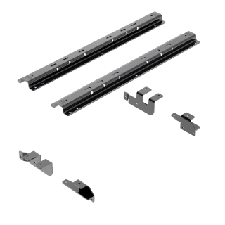 For 2014-2024 RAM 2500 Custom Outboard Above Bed Rail Kit + 16K Fifth Wheel + Round Tube Slider + In-Bed Wiring + King Pin Lock + Base Rail Lock + 10" Lube Plate + Fifth Wheel Cover + Lube (For 6-1/2' or Shorter Bed, w/o Factory Puck System Models) B