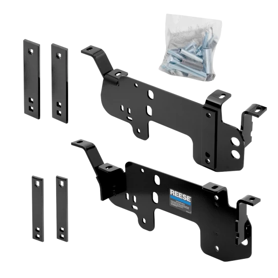 For 2003-2010 Dodge Ram 2500 Gooseneck Fifth Wheel Underbed Custom Fit Brackets For Outboard Rails (For 5'8 or Shorter Bed (Sidewinder Required), w/o Factory Puck System Models) By Reese