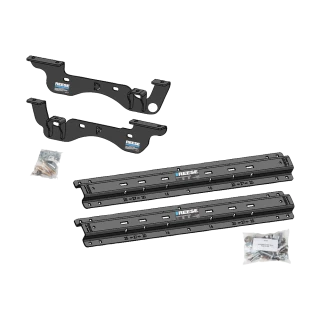 For 2023-2024 Ford F-350 Super Duty Custom Outboard Above Bed Rail Kit + Reese M5 20K Fifth Wheel (For 5'8 or Shorter Bed (Sidewinder Required), Except Cab & Chassis, w/o Factory Puck System Models) By Reese