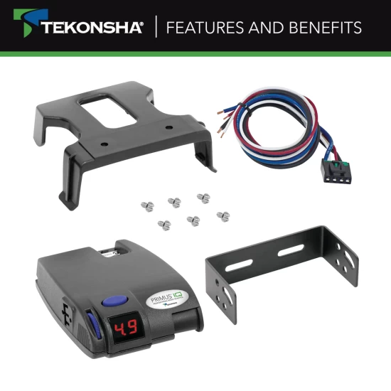 For 2007-2017 Jeep Wrangler 7-Way RV Wiring + Tekonsha Primus IQ Brake Control (Excludes: w/Right Hand Drive & Limited Edition Models) By Tekonsha