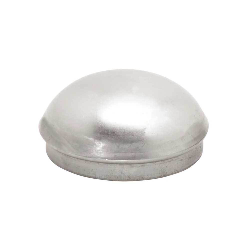 Zinc plated trailer wheel bearing grease cap with 2.446 inch diameter