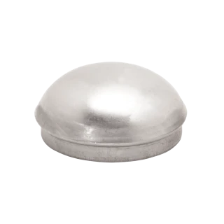 Zinc plated trailer wheel bearing grease cap with 2.446 inch diameter