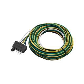 Color coded harnesses in various lengths with car and trailer end connectors