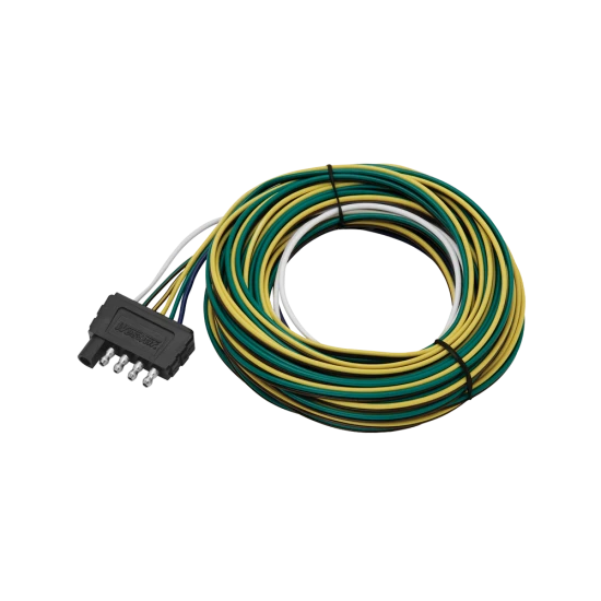 Color coded harness with 5 flat connector and wishbone style trailer end