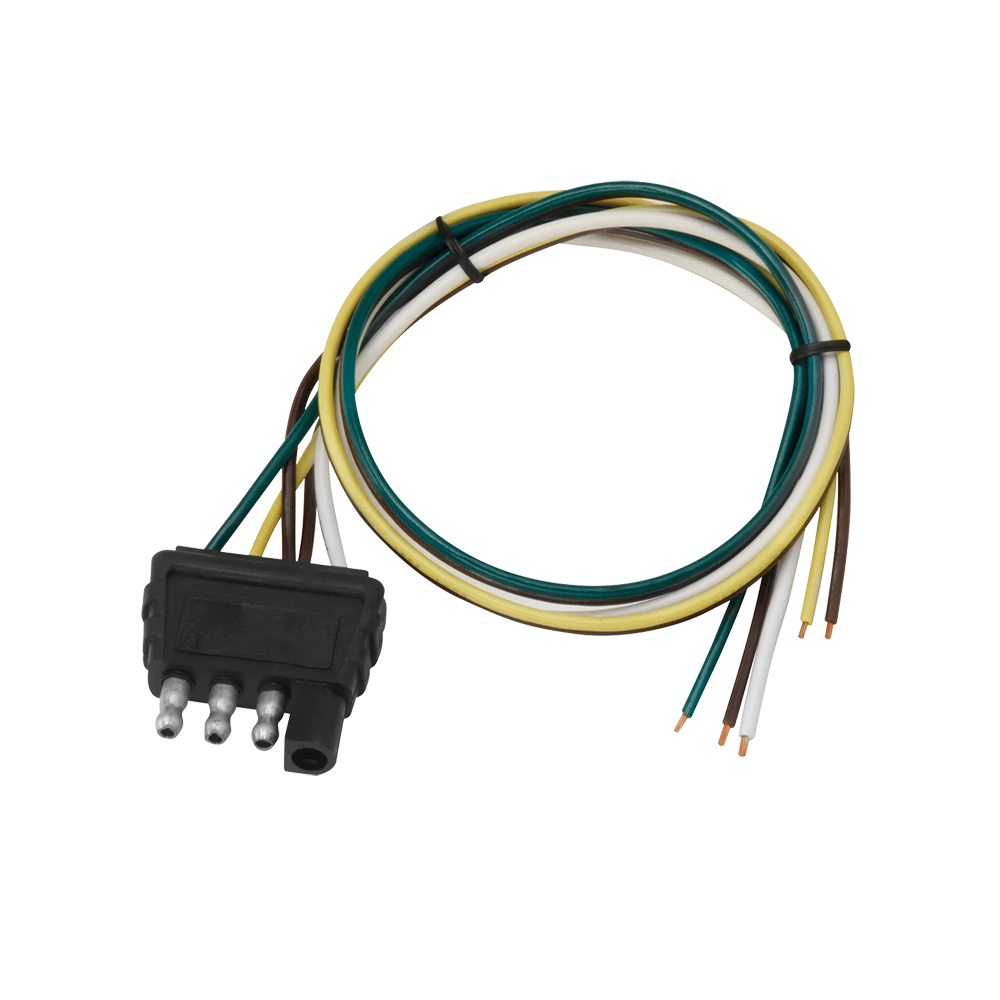 Color coded harness sets with car and trailer end connectors in multiple lengths