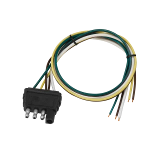 Color coded harness sets with car and trailer end connectors in multiple lengths