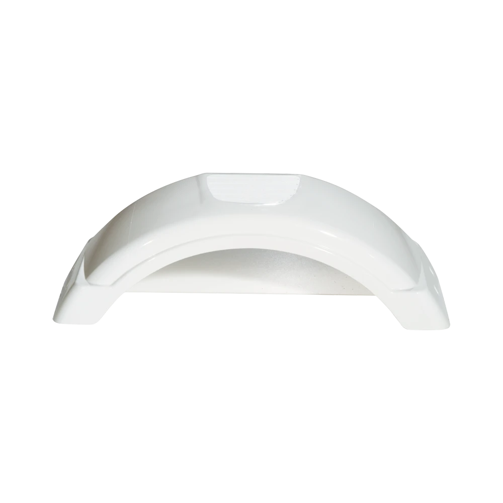 Injection molded HDPE fender with optional step pad for 8 or 12 inch wheels