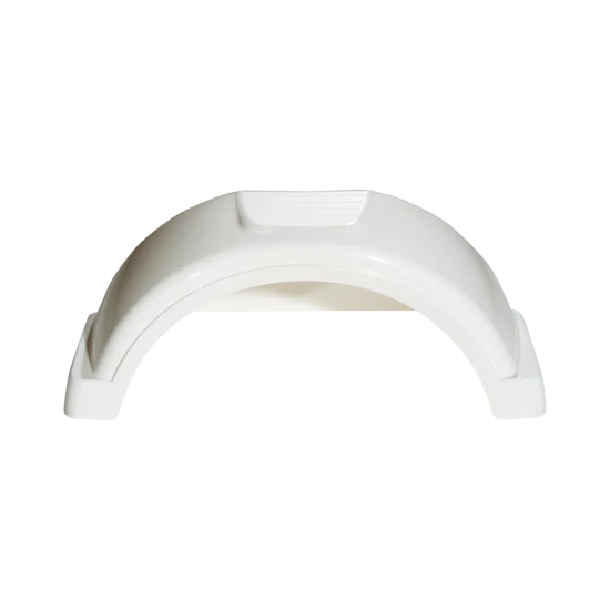 Impact resistant HDPE fenders with fender skirt for single-axle trailers, 13 inch wheels