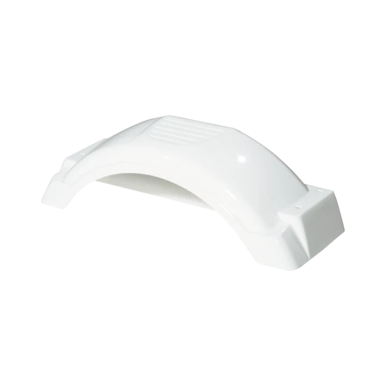 Fulton Trailer Fenders for Single-Axle Trailers in HDPE Fulton trailer fenders in various designs and colors for single-axle trailers, made from high density polyethylene.