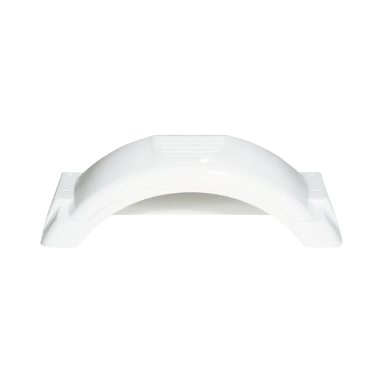 Fulton Trailer Fenders for Single-Axle Trailers in HDPE Fulton trailer fenders in various designs and colors for single-axle trailers, made from high density polyethylene.