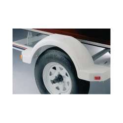Fulton Trailer Fender Plastic White for Single Axle 12 Inch Wheels Triple Step 33.5 Inch Long 008572