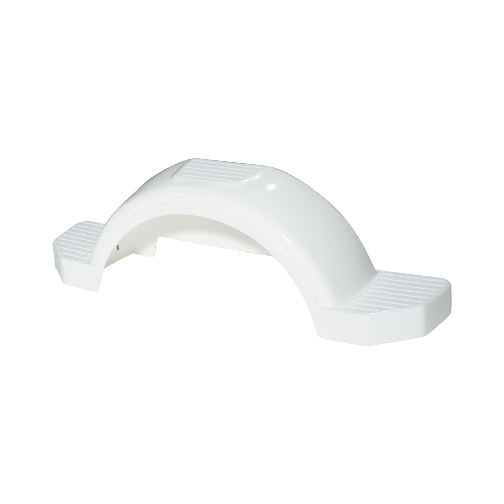 High density polyethylene fenders for single-axle trailers, impact resistant and scratch-proof color.