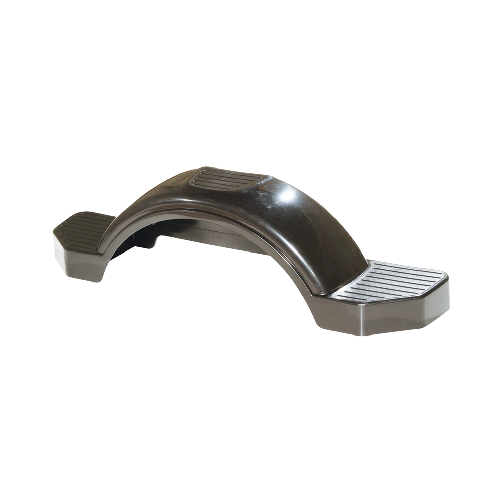 Impact resistant HDPE trailer fenders with scratch proof finish for single-axle trailers.