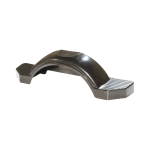 Impact resistant HDPE trailer fenders with scratch proof finish for single-axle trailers.