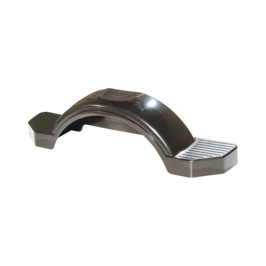 Impact resistant HDPE trailer fenders with scratch proof finish for single-axle trailers.
