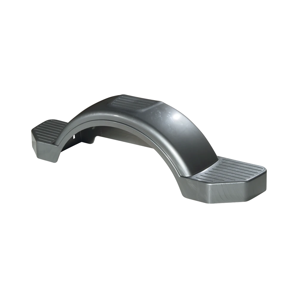 High Density Polyethylene (HDPE) Fenders for 12 Inch Wheels HDPE fenders for single-axle trailers with built-in skirt and optional step pad