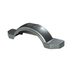 Fulton Trailer Fender Plastic Silver for Single Axle 12 Inch Wheels Triple Step 33.5 Inch Long 008592