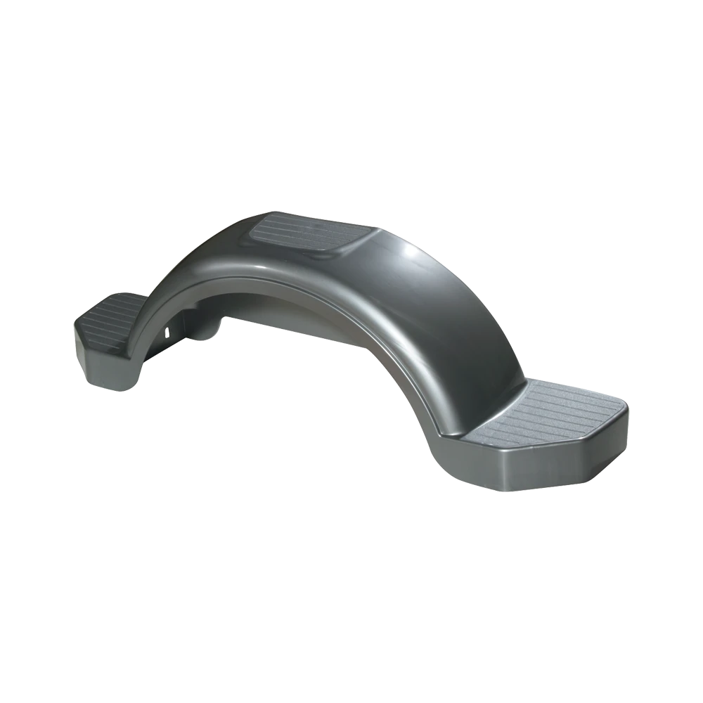 High density polyethylene fenders for 14-inch trailer wheels with built-in fender skirt