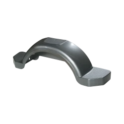 Fulton Trailer Fender Plastic Silver for Single Axle 14 Inch Wheels Triple Step 42.63 Inch Long 008594