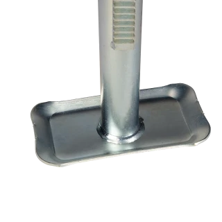 Trailer jack post with a 23.5-inch length, 18-inch rack, and disc footplate