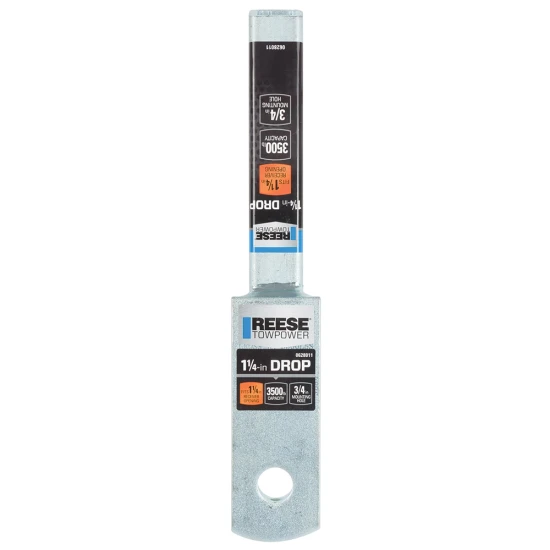REESE draw bar with solid construction, fits 1-1/4 inch hitch receiver for safe towing.