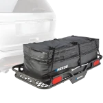 Black REESE Olympia expandable hitch-mounted cargo bag on a carrier