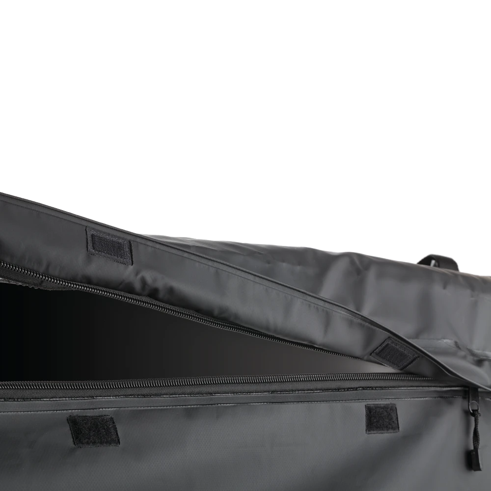 Black REESE Olympia expandable hitch-mounted cargo bag on a carrier