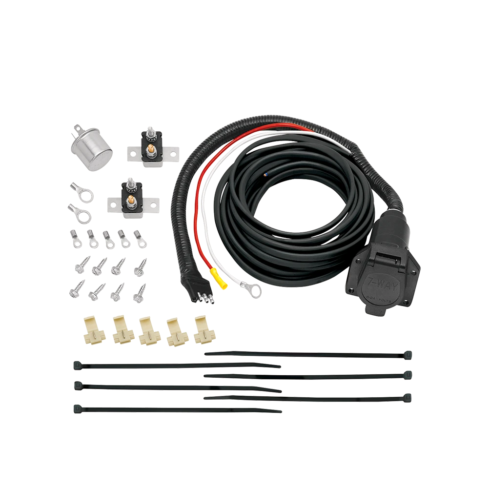 Brake Mate Kit featuring 7-way connector, flasher, and installation parts