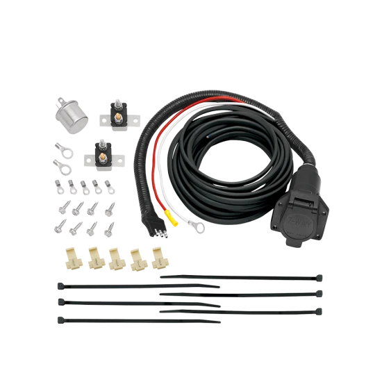 Brake Mate Kit featuring 7-way connector, flasher, and installation parts