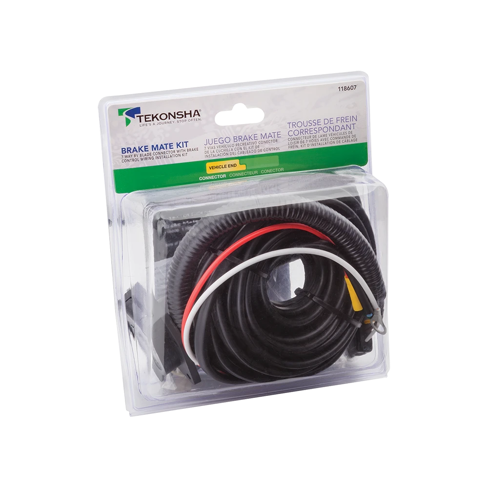 Brake Mate Kit featuring 7-way connector, flasher, and installation parts