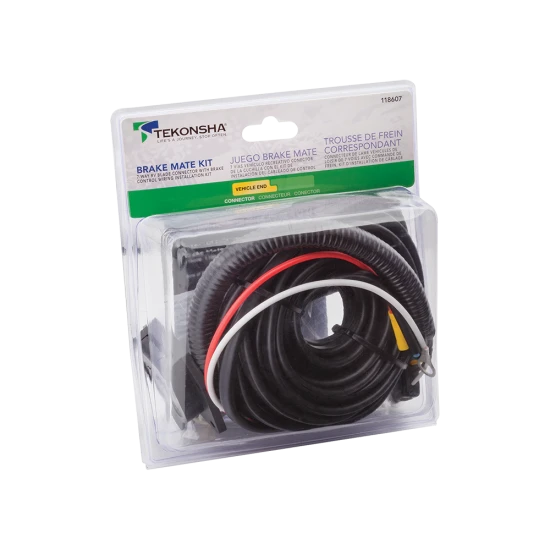 Brake Mate Kit featuring 7-way connector, flasher, and installation parts